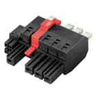 WEIDMULLER - Connettore ibrido 7.62 mm, 4 poli, PUSH IN con attuatore BVFL 7.62HP/04/180MF4 BCF/04R SN BK BX.