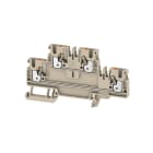 WEIDMULLER - Morsetto componibile a più piani, PUSH IN, Beige scuro, 2.5 mm², 800 V, Numero di collegamenti: 4, Numero di piani: 2, TS 35, V-0, Wemid A2T 2.5.