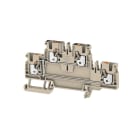 WEIDMULLER - Morsetto componibile a più piani, PUSH IN, Beige scuro, 2.5 mm², 800 V, Numero di collegamenti: 4, Numero di piani: 2, TS 35, V-0, Wemid A2T 2.5 VL.
