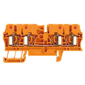 Morsettiera passante molla autobloccante arancione 2.5 mm² 24 A 800 V 4 collegamenti 1 piano TS 35 V-0 Wemid 120 °C ZDU 2.5/4AN OR.