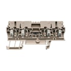 WEIDMULLER - Morsettiera portacomponenti, Molla autobloccante, Beige scuro, 2.5 mm², 400 V, Numero di collegamenti: 4, Numero di piani: 1, TS 35, V-0, Wemid ZDU 2.5/2X2AN/D-