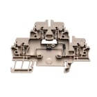 WEIDMULLER - Morsettiera portacomponenti, molla autobloccante, beige scuro, 2.5 mm², 500 V, 4 collegamenti, 2 piani, TS 35, V-0, Wemid ZDK 2.5/D/6.