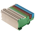 WEIDMULLER - Morsetto componibile per sensori e attuatori, molla autobloccante, beige scuro, 1.5 mm², 17.5 A, 250 V, 83 collegamenti, 2 piani, ZIA 1.5/4L-PE/16/KB.