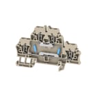 WEIDMULLER - Morsettiera portacomponenti Molla autobloccante Beige scuro 2.5 mm² 24 V Numero di collegamenti: 4 Numero di piani: 2 TS 35 V-0 Wemid ZDK 2.5/R/2.