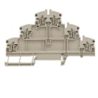 WEIDMULLER - Morsetto componibile a più piani, molla autobloccante, beige scuro, 2.5 mm², 500 V, numero di collegamenti: 6, numero di piani: 3, TS 35, V-0, Wemid ZDLD 2.5-2N.