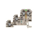 WEIDMULLER - Morsetto componibile per sensori e attuatori, collegamento a vite, beige scuro, 2.5 mm², 24 A, 30 V, numero di collegamenti: 4, numero di piani: 3, TS DLI 2.5/LD-GN/PNP +- DB.