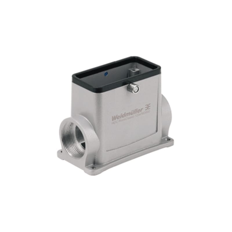 WEIDMULLER - Custodia HDC 24D SZO 2PG21G con connettori a innesto industriali, bloccaggio centrale in alto, dimensioni 4 e grado di protezione IP65.
