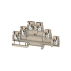 WEIDMULLER - Morsetto componibile a più piani, PUSH IN, Beige scuro, 2.5 mm², 800 V, Numero di collegamenti: 6, Numero di piani: 3, TS 35, V-0, Wemid A3T 2.5 VL.
