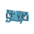WEIDMULLER - Morsetto sezionatore di prova PUSH IN blu 4 mm² 20 A 500 V Numero di collegamenti: 2 Numero di piani: 1 TS 35 V-0 Wemid ADT 4 2C BL.