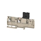 WEIDMULLER - Morsetto componibile portafusibile PUSH IN Beige scuro 4 mm² 6.3 A 70 V Numero di collegamenti: 2 Numero di piani: 1 TS 35 V-0 Wemid G-Si AAP22 4 LI-FS 30-70V.