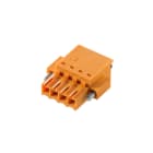 WEIDMULLER - Connettori per circuito stampato 160V 17.5A Passo 3.50mm 1.5mm² 4 poli PUSH IN attuatore Box BLF 3.50/04/180FQV SN OR BX.