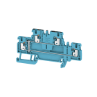 WEIDMULLER - Morsetto componibile a più piani, PUSH IN, blu, 1.5 mm², 500 V, Numero di collegamenti: 4, Numero di piani: 2, TS 35, V-0, Wemid A2T 1.5 VL BL.