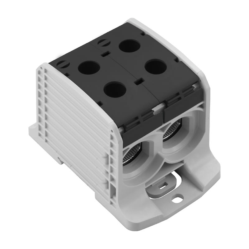 WEIDMULLER - Morsetto ripartitore di potenziale, collegamento a vite, nero, 185 mm², 353 A, 1000 V, numero di piani: 1, V-0, Wemid WPD 232 2X185/2X185 BK.