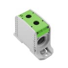 WEIDMULLER - Morsetto ripartitore di potenziale, collegamento a vite, verde, 300 mm², 520 A, 1000 V, numero di piani: 1, TS 35, V-0, Wemid WPD 133 1X300/1X300 GN.