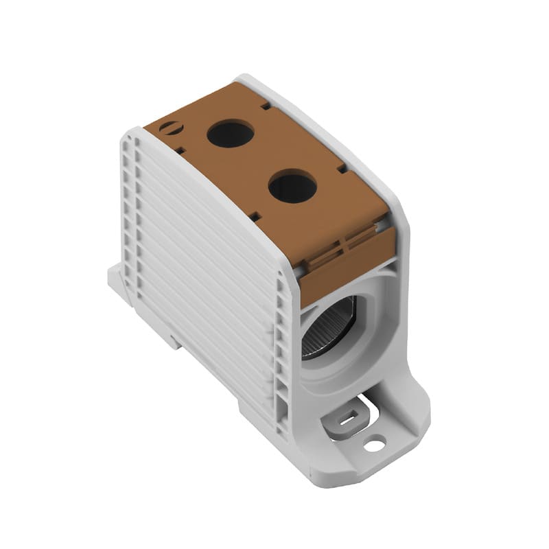 WEIDMULLER - Morsetto ripartitore di potenziale, collegamento a vite, marrone, 300 mm², 520 A, 1000 V, numero di piani: 1, TS 35, V-0, Wemid WPD 133 1X300/1X300 BN.