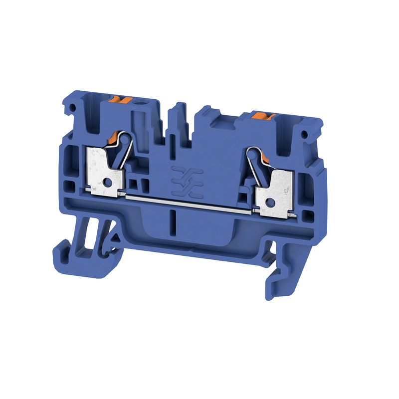 WEIDMULLER - Morsettiera passante PUSH IN Blu scuro 2.5 mm² 24 A 800 V Numero di collegamenti: 2 Numero di piani: 1 TS 35 V-0 Wemid 130 °C A2C 2.5 DBL.