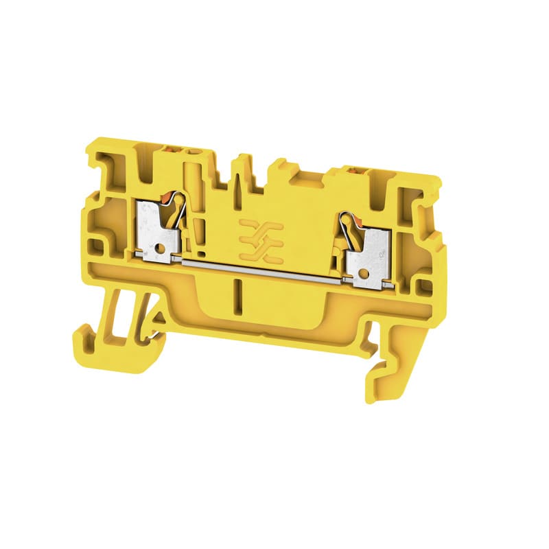 WEIDMULLER - Morsettiera passante PUSH IN giallo 1.5 mm² 17.5 A 500 V Numero di collegamenti: 2 Numero di piani: 1 TS 35 V-0 Wemid 130 °C A2C 1.5 YL