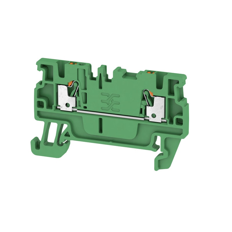 WEIDMULLER - Morsettiera passante PUSH IN verde 1.5 mm² 17.5 A 500 V Numero di collegamenti: 2 Numero di piani: 1 TS 35 V-0 Wemid 130 °C A2C 1.5 GN.