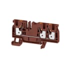 WEIDMULLER - Morsettiera passante PUSH IN marrone 4 mm² 32 A 800 V 3 collegamenti 1 piano TS 35 V-0 Wemid 130 °C A3C 4 BR.