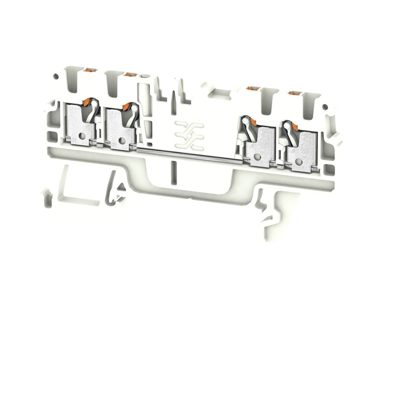 WEIDMULLER - Morsettiera passante PUSH IN bianco 1.5 mm² 17.5 A 500 V Numero di collegamenti 4 Numero di piani 1 TS 35 V-0 Wemid 130 °C A4C 1.5 WT.