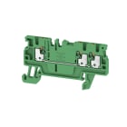 WEIDMULLER - Morsettiera passante PUSH IN verde 1.5 mm² 17.5 A 500 V Numero di collegamenti: 3 Numero di piani: 1 TS 35 V-0 Wemid 130 °C A3C 1.5 GN.