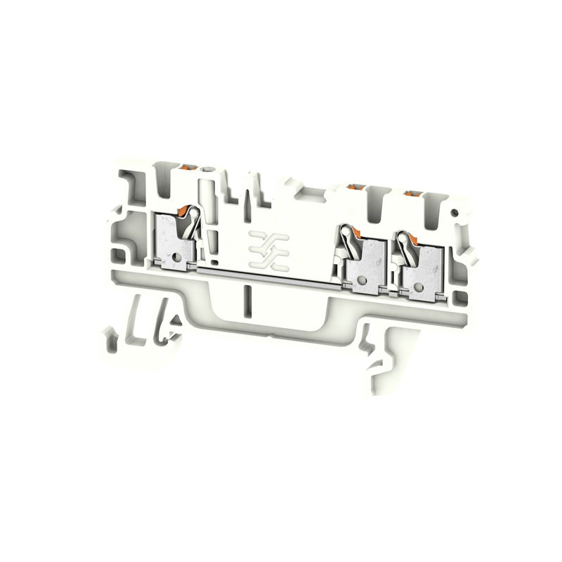 WEIDMULLER - Morsettiera passante PUSH IN bianco 1.5 mm² 17.5 A 500 V Numero di collegamenti: 3 Numero di piani: 1 TS 35 V-0 Wemid 130 °C A3C 1.5 WT.