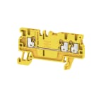 WEIDMULLER - Morsettiera passante PUSH IN giallo 1.5 mm² 17.5 A 500 V 3 collegamenti 1 piano TS 35 V-0 Wemid 130 °C A3C 1.5 YL.