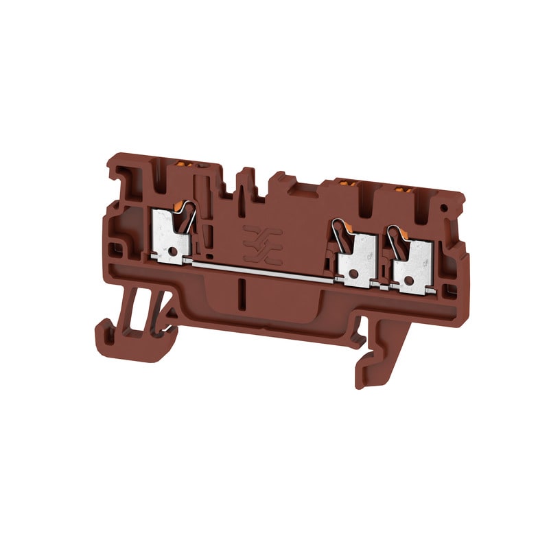WEIDMULLER - Morsettiera passante PUSH IN marrone 1.5 mm² 17.5 A 500 V 3 collegamenti 1 piano TS 35 V-0 Wemid 130 °C A3C 1.5 BR.