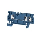 WEIDMULLER - Morsettiera passante PUSH IN Blu scuro 1.5 mm² 17.5 A 500 V 3 collegamenti 1 piano TS 35 V-0 Wemid 130 °C A3C 1.5 DBL.