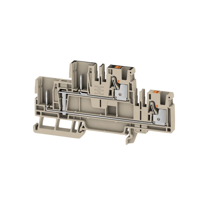 WEIDMULLER - Morsetto beige scuro innestabile 4,4 mm², 2 collegamenti, 2 piani, V-0, Wemid APGTB 4 2T VL 4C/2.