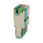 WEIDMULLER - Connettore PUSH IN, Beige scuro, verde, 4 mm², 32 A, 800 V, V-0, Wemid, Larghezza: 24.4 mm, Posizione verticale: 19 mm, APG 4/4-3BG-GN.