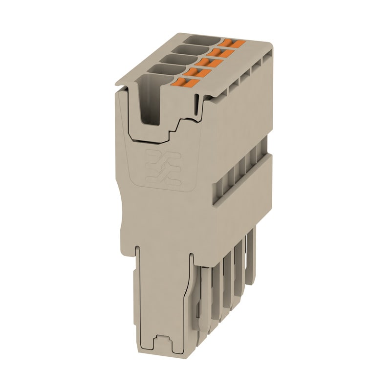 WEIDMULLER - Connettore (Morsetto) PUSH IN Beige scuro 4 mm² 32 A 800 V V-0 Wemid Larghezza 30.5 mm Posizione verticale 19 mm APG 4/5.