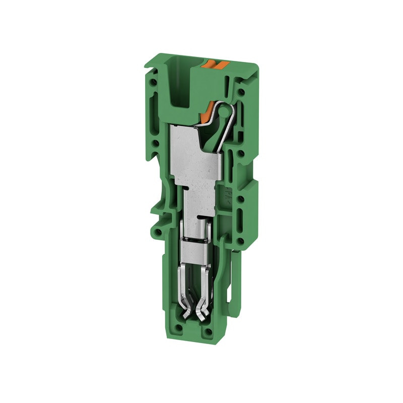 WEIDMULLER - Connettore PUSH IN verde 4 mm² 32 A 800 V V-0 Wemid Larghezza 6.1 mm Posizione verticale 19 mm APG 4 MI GN
