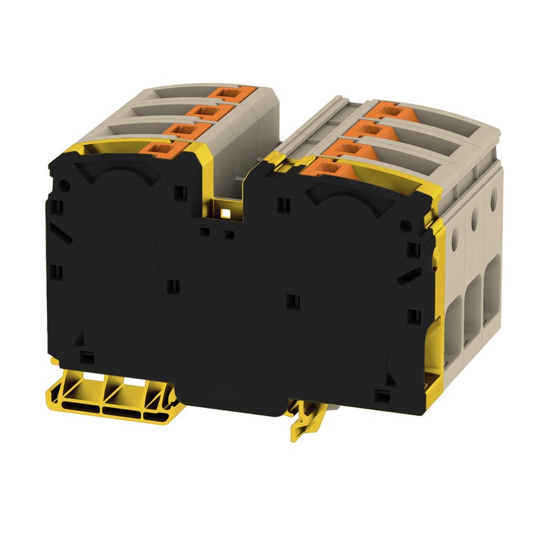 WEIDMULLER - Morsettiera passante PUSH IN Beige scuro 35 mm² 125 A 1000 V 8 collegamenti 1 piano TS 35 V-0 Wemid 130 °C A2C 35 3FT-FE.