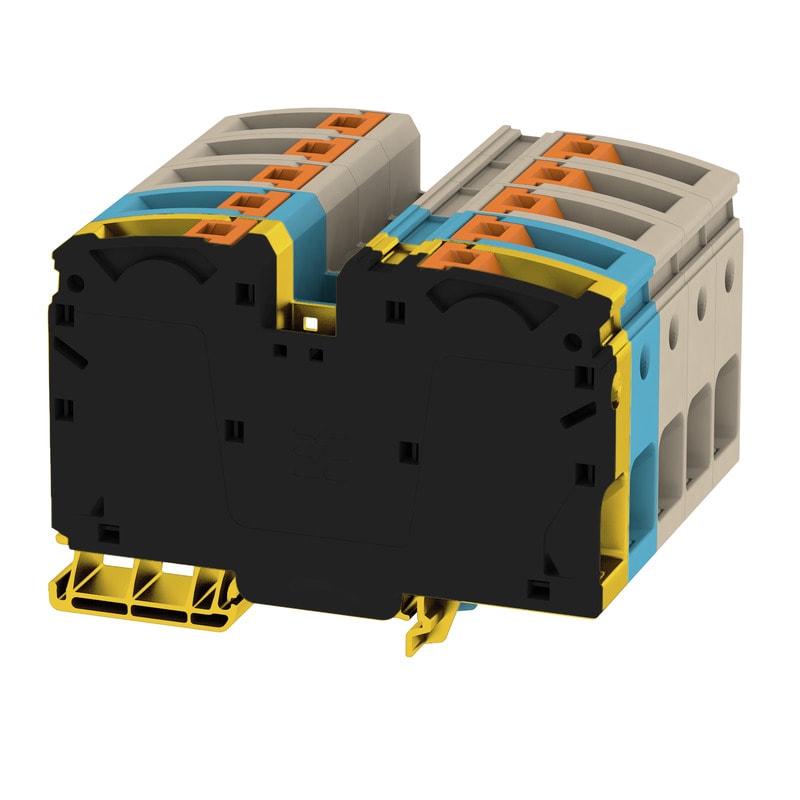 WEIDMULLER - Morsettiera passante PUSH IN Beige scuro 35 mm² 125 A 1000 V 10 collegamenti 1 piano TS 35 V-0 Wemid 130 °C A2C 35 3FT-N-FE.