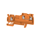 WEIDMULLER - Morsetto componibile PUSH IN arancione per sensori e attuatori, 1.5 mm², 13.5 A, 250 V, 3 collegamenti, 2 piani, TS 35, V-0, W, AIO21 1.5 SO OR.