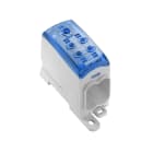 WEIDMULLER - Morsetto ripartitore di potenziale, collegamento a vite, blu, 95 mm², 232 A, 1000 V, numero di collegamenti: 5, numero di piani: 1, TS 35, piastra di WPD 111 1X95/4X35 BL.