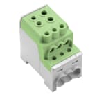 WEIDMULLER - Morsetto ripartitore di potenziale, collegamento a vite, verde, 70 mm², 200 A, 1000 V, numero di collegamenti: 8, numero di piani: 1, TS 35, piastra d' e WPD 110 1x70+1x35/6x16 GN.