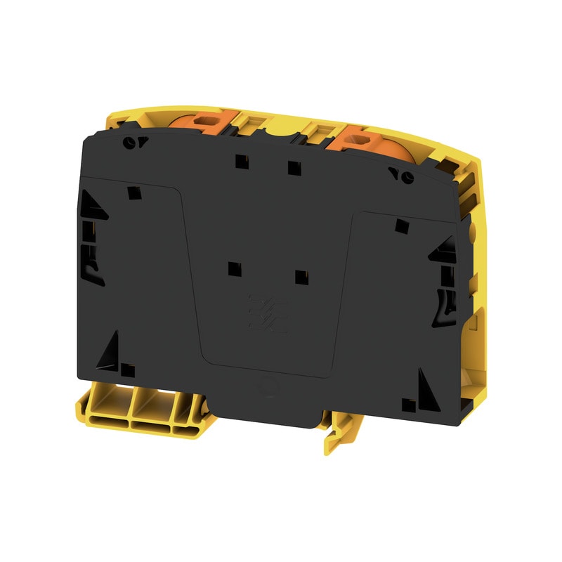 WEIDMULLER - Morsettiera passante PUSH IN nero/giallo 50 mm² 150 A 1000 V Numero di collegamenti: 2 Numero di piani: 1 TS 35 V-0 Wemid 130 °C A2C 50/70 FE.