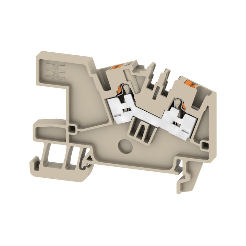 WEIDMULLER - Morsetto da installazione multi piano PUSH IN Beige scuro 2.5 mm² 24 A 800 V Numero di collegamenti: 2 Numero di piani: 1 TS 35 V-0 Wemid AITB 2.5 BB 2C.