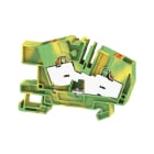 WEIDMULLER - Morsetto PE PUSH IN Verde/giallo 6 mm² 800 V Numero di collegamenti: 2 Numero di piani: 1 TS 35 V-0 Wemid AITB 6 BB 2C PE