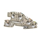 WEIDMULLER - Morsetto da installazione multi piano PUSH IN Beige scuro 2.5 mm² 24 A 250 V Numero di collegamenti 5 Numero di piani 3 TS 35 V-0 Wemid AITB 2.5 BB N-L-PE.
