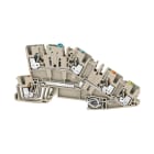 WEIDMULLER - Morsetto da installazione multi piano PUSH IN Beige scuro 2.5 mm² 24 A 250 V Numero di collegamenti 5 Numero di piani 3 TS 35 V-0 Wemid AITB 2.5 NDT-L-PE.