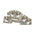 WEIDMULLER - Morsetto da installazione multi piano PUSH IN Beige scuro 4 mm² 30 A 250 V Numero di collegamenti 5 Numero di piani 3 TS 35 V-0 Wemid AITB 4 BB N-L-PE.