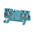 WEIDMULLER - Morsettiera passante PUSH IN blu 1.5 mm² 17.5 A 500 V 3 collegamenti 1 piano TS 35 V-0 Wemid 130 °C A3C 1.5 DL BL.