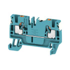 WEIDMULLER - Morsettiera passante PUSH IN blu 2.5 mm² 24 A 800 V Numero di collegamenti: 2 Numero di piani: 1 TS 35 V-0 Wemid 130 °C A2C 2.5 DL BL.