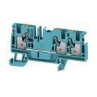 WEIDMULLER - Morsettiera passante PUSH IN blu 4 mm² 32 A 800 V 3 collegamenti 1 piano TS 35 V-0 Wemid 130 °C A3C 4 DL BL.
