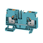 WEIDMULLER - Morsettiera passante PUSH IN blu 6 mm² 41 A 800 V Numero di collegamenti: 2 Numero di piani: 1 TS 35 V-0 Wemid 130 °C A2C 6 DL BL.