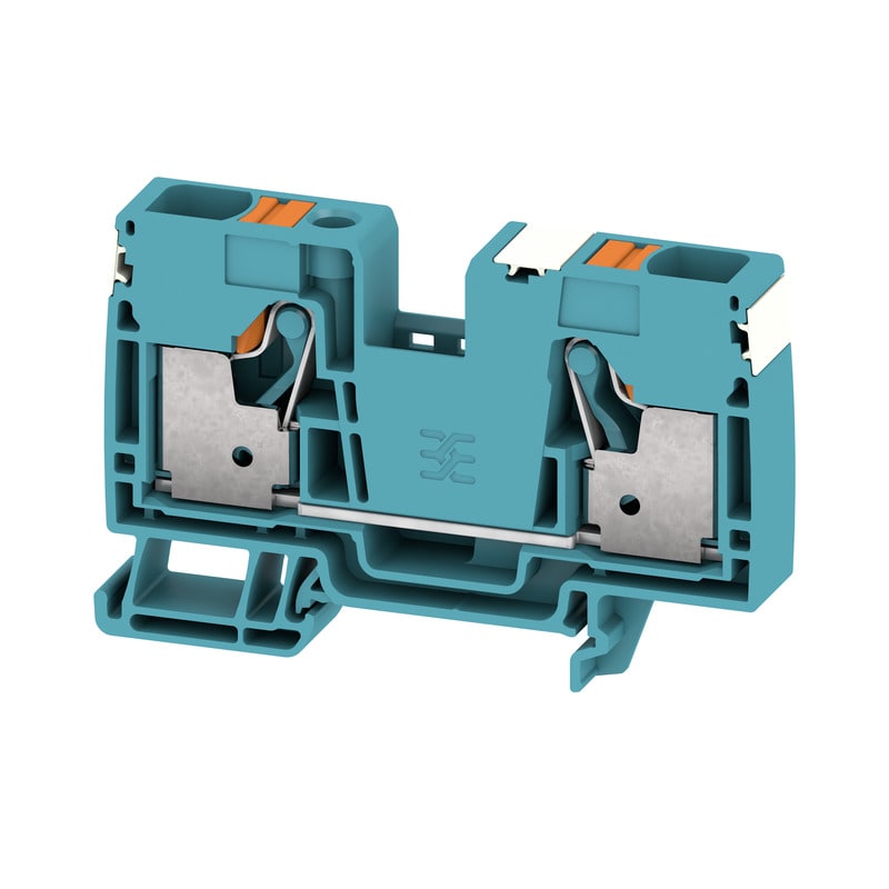 WEIDMULLER - Morsettiera passante PUSH IN blu 16 mm² 1000 V Numero di piani 1 TS 35 V-0 130 °C A2C 16 DL BL.