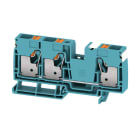 WEIDMULLER - Morsettiera passante PUSH IN blu 16 mm² 76 A 1000 V Numero di collegamenti: 3 Numero di piani: 1 TS 35 V-0 Wemid 130 °C A3C 16 DL BL.